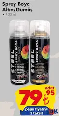 STEEL SPREY BOYA ALTIN/GÜMÜŞ 400 ML fiyat ve kampanya bilgisi